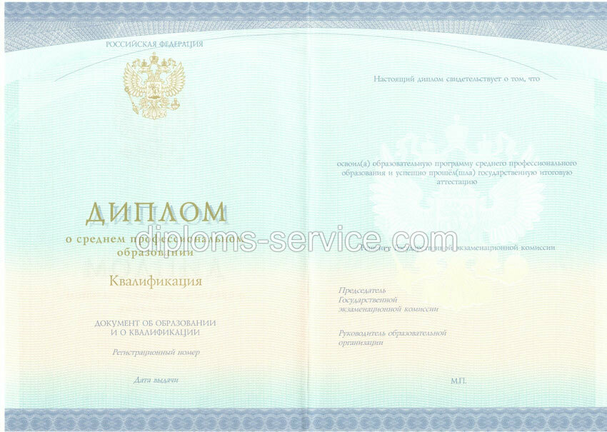 Диплом техникума (Спецбланк) 2014-2025 годов-фото1